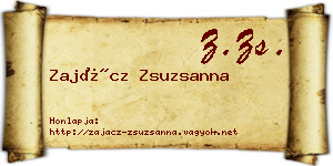 Zajácz Zsuzsanna névjegykártya